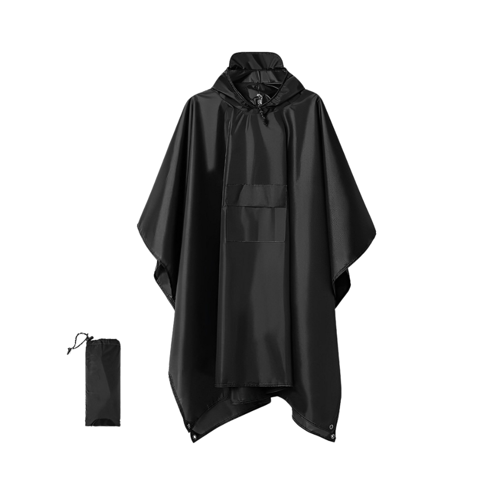 Regnponcho - PU Svart
